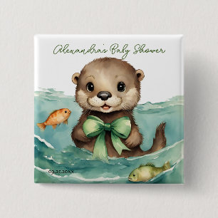 Baby Otter Gender Neutral Baby Dusche Button