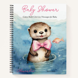 Baby Otter Girl Baby Shooting Guest Gift List Notizbuch
