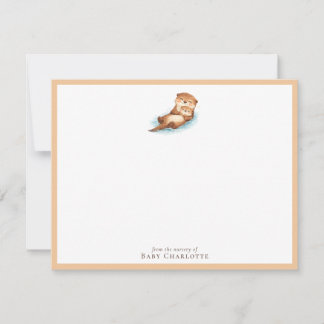 Baby Otter Nursery Note Card – Personalized Mitteilungskarte