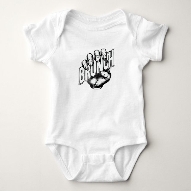 Baby Outfit mit fett "BRUNCH" Grafik Baby Strampler (Vorderseite)