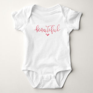 BABY OUTFIT ONSIE   Modernes Pink Schönes Skript Strampler