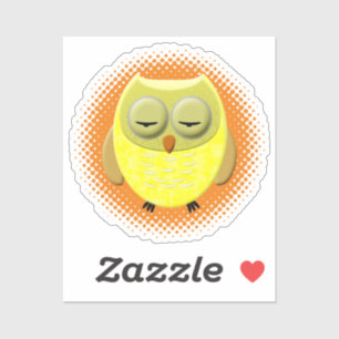 Baby Owl Cartoon Aufkleber