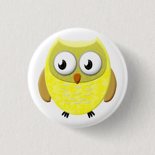 Baby Owl Cartoon Button