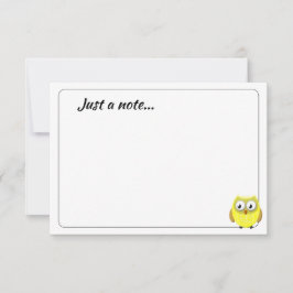 Baby Owl Cartoon Custom Just a Note Mitteilungskarte