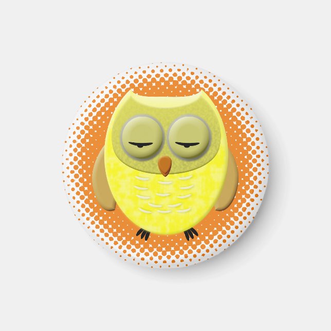 Baby Owl Cartoon Magnet (Vorne)