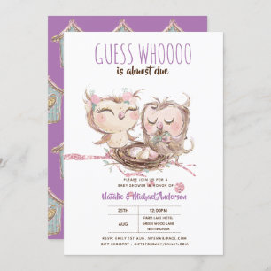 Baby OWL COUPLES Duschvorschuss, der fast schon fä Einladung