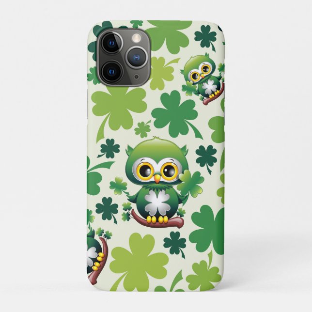 Baby Owl Cute St Patrick Cartoon Case-Mate iPhone Hülle (Rückseite)