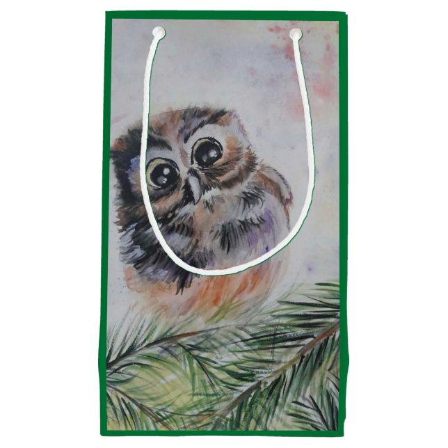 Baby Owl Geschenktasche Kleine Geschenktüte (Vorderseite)