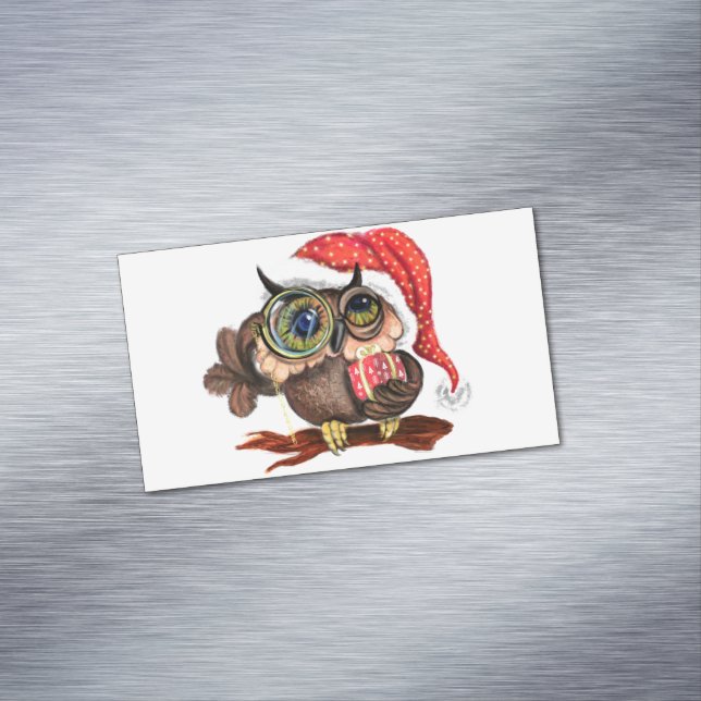 Baby Owl in Christmas Hat Magnet (Beispiel)