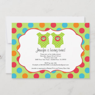 Baby Owl Kleidung Twins Baby Dusche Einladung