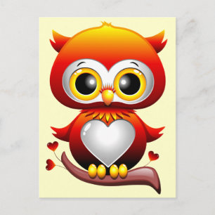 Baby Owl Liebe Cartoon Postkarte