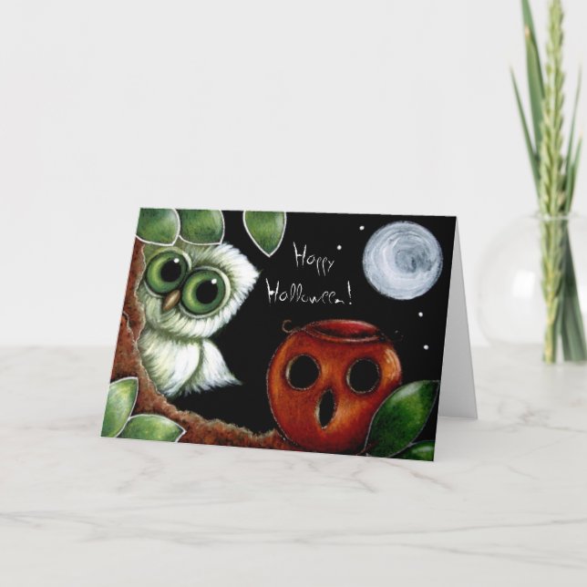 BABY OWL & OWL PUMPKIN BASKET-Karte Karte (Vorderseite)