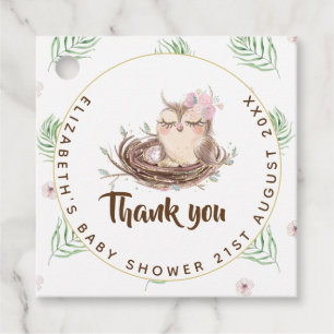 Baby Owl Paare Dusche Rustikale Eier Nest Vielen D Geschenkanhänger