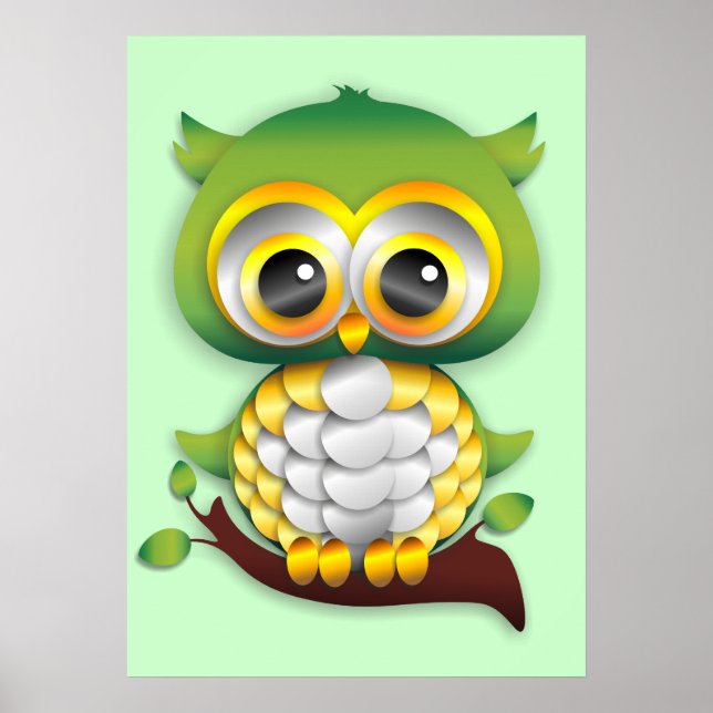 Baby Owl Paper Craft Design Poster (Vorne)