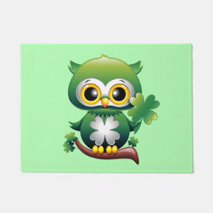Baby Owl St Patrick Paddy Cartoon Fußmatte