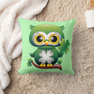 Baby Owl St Patrick Paddy Cartoon Kissen