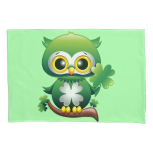 Baby Owl St Patrick Paddy Cartoon Kissenbezug