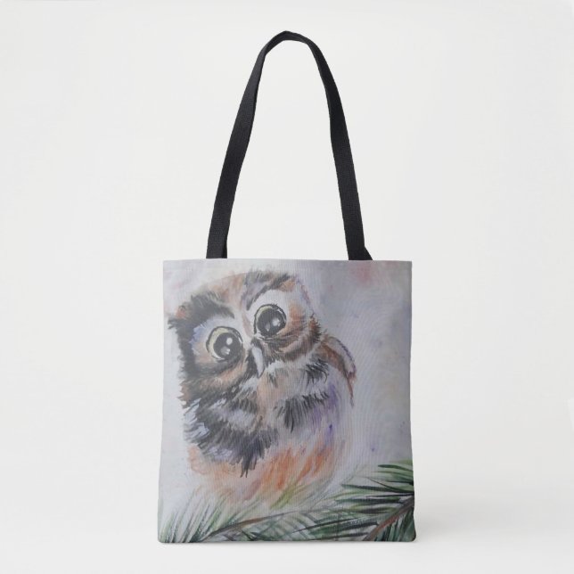 Baby Owl Tote Bag - Malerei (Vorderseite)