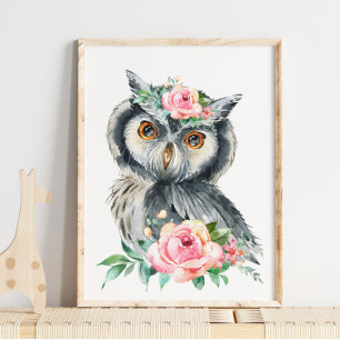 Baby Owl Woodland Animal Kinderzimmer   Niedliche  Poster