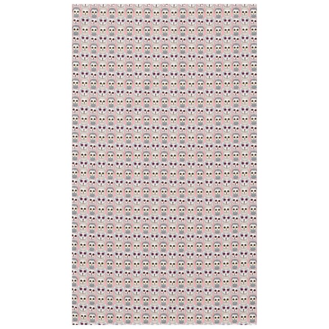 Baby Owls im hellrosa Hintergrundemuster Tischdecke (Vorderseite)