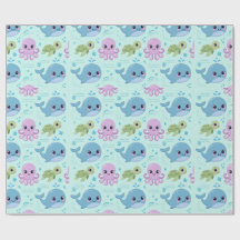 Baby-Ozean-Tiere-Geschenkpapier