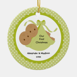 Baby paart erste Verzierung des Babys Weihnachts Keramik Ornament