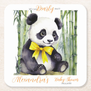 Baby Panda Baby Dusche Rechteckiger Pappuntersetzer