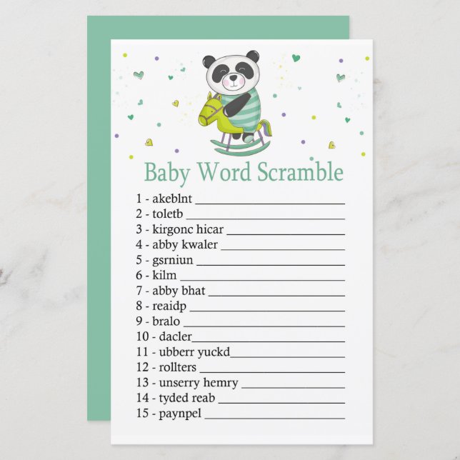 Baby Panda Baby Wortspiel (Vorne/Hinten)