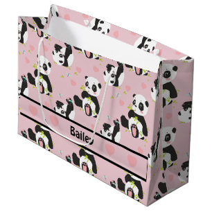 Baby Panda Bär Rosa Hörnchen Custom Große Geschenktüte