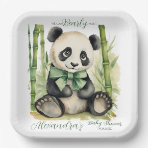 Baby Panda Bear Bear Bearly Wait Baby Dusche Pappteller