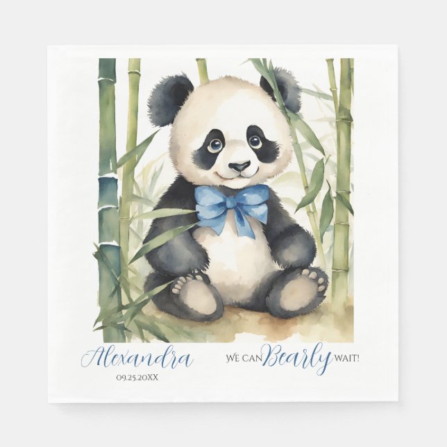 Baby Panda Bear Bear Bearly Wait Boy Baby Dusche Serviette (Vorderseite)