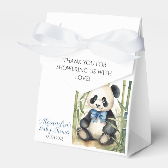 Baby Panda Bear Boy Baby Dusche Geschenkschachtel (Vorderseite)