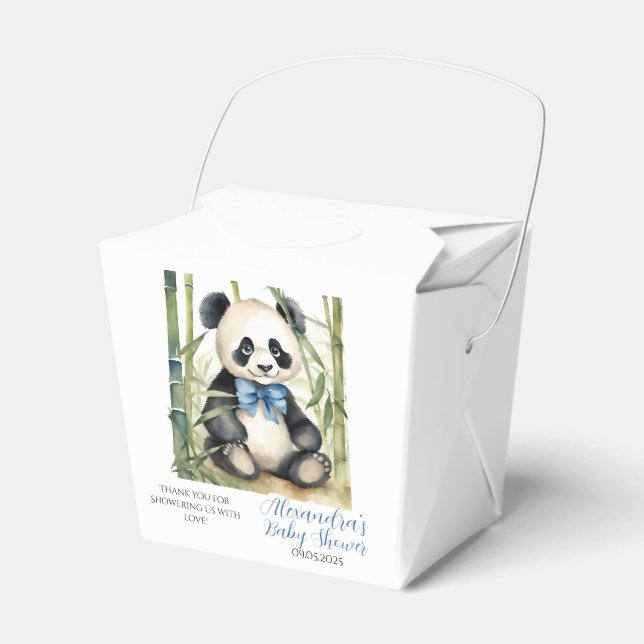 Baby Panda Bear Boy Baby Dusche Geschenkschachtel (Vorderseite)
