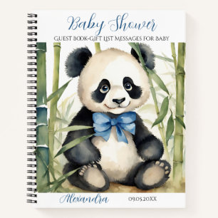 Baby Panda Bear Boy Baby Shooting Guest Gift List Notizbuch