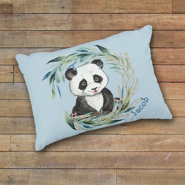 Baby Panda Bear im Kinderzimmer Wreath Accent Pill Dekokissen (Von Creator hochgeladen)