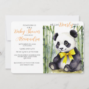Baby Panda Bearly Wait Baby Dusche Einladung