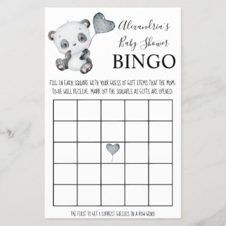Baby Panda Bingo Baby Duschkarte Flyer