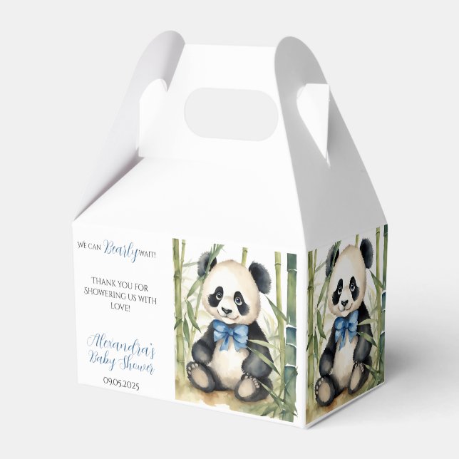 Baby Panda Boy Bear Bear Bearly Wait Baby Dusche Geschenkschachtel (Vorderseite)