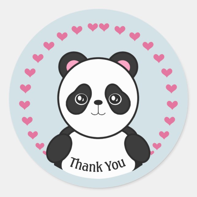 Baby Panda Danke Stickers (Vorderseite)