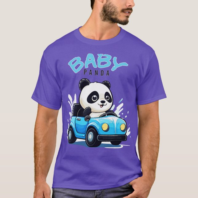 Baby Panda fährt Auto T-Shirt (Vorderseite)