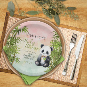 Baby Panda Gender Neutral Baby Dusche Pappteller
