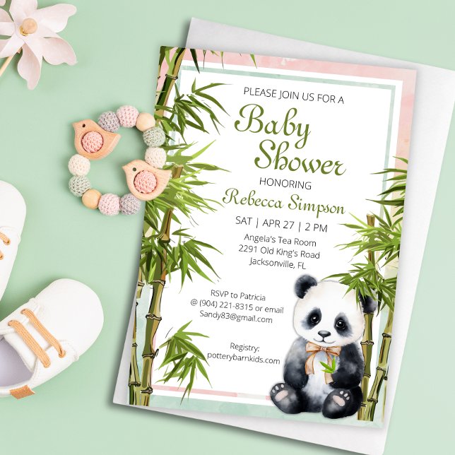 Baby Panda Gender Neutral Baby Shower Einladung (Von Creator hochgeladen)