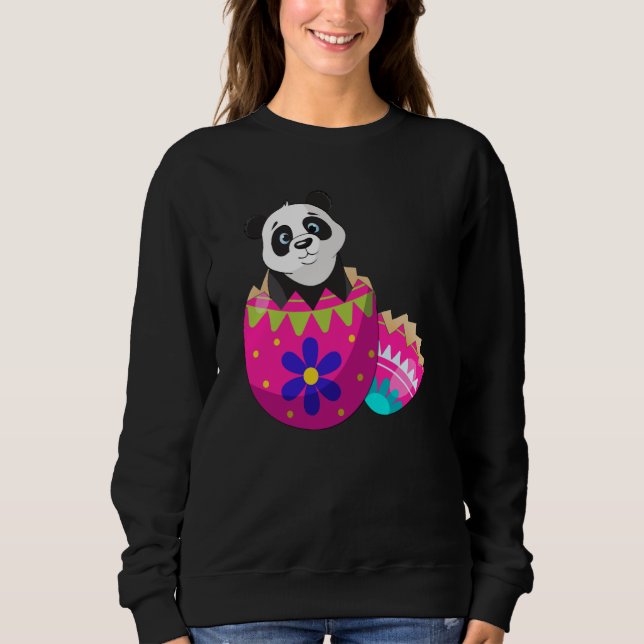 Baby Panda Hatching From Easter Egg Easter Day Sweatshirt (Vorderseite)
