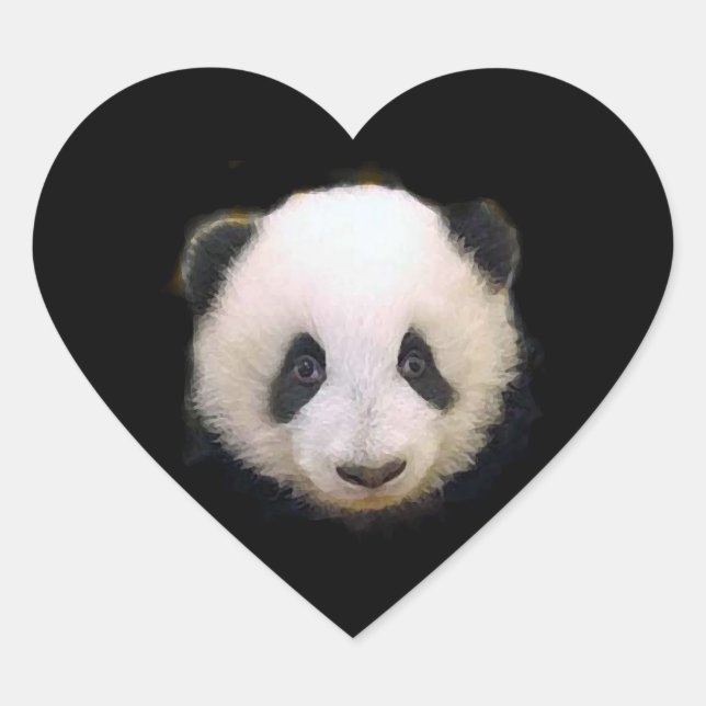 Baby Panda Heart Sticker (Vorderseite)