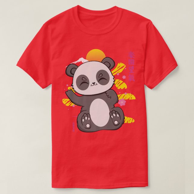 Baby Panda I m Just Here For The Snacks Japan Kanj T-Shirt (Design vorne)