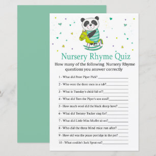 Baby Panda Kinderzimmer Rhyme Quiz Babyduschenspie