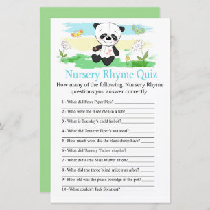 Baby Panda Kinderzimmer Rhyme Quiz Babyduschenspie
