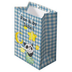 Baby Panda mit Moon und Stars Wrapping Paper Mittlere Geschenktüte