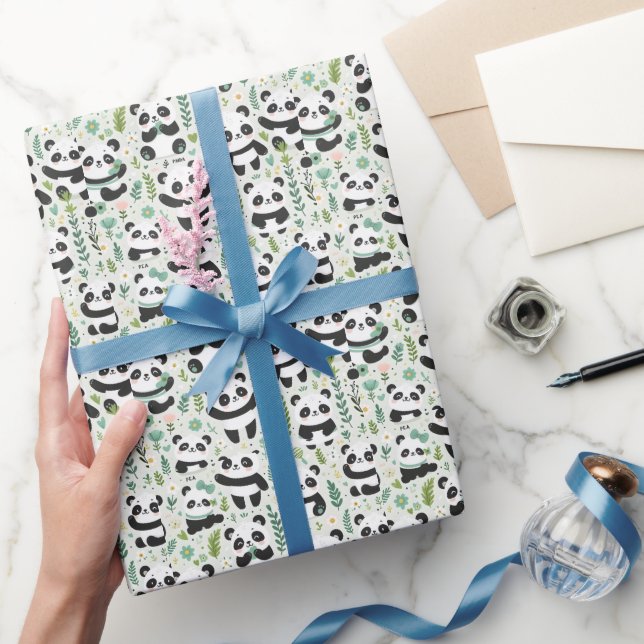 Baby-Panda-Muster Geschenkpapier (Schenken)