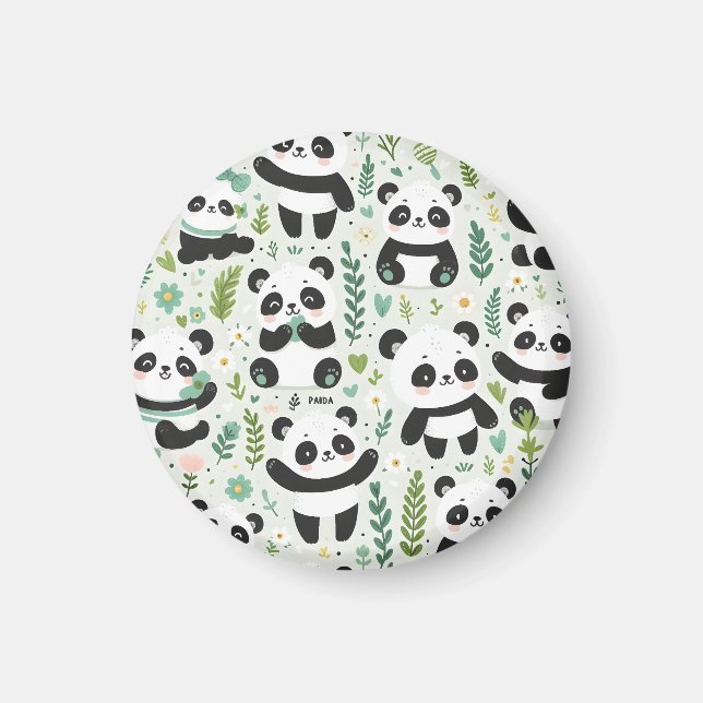 Baby-Panda-Muster Magnet (Vorne)